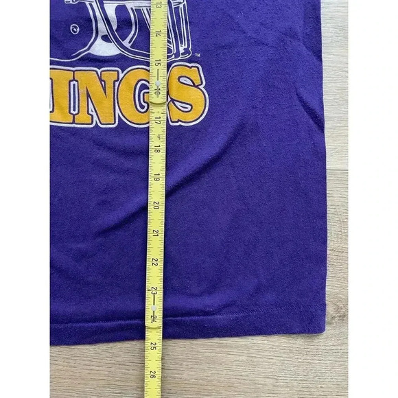 Vintage 80s Minnesota Vikings Single Stitch T-Shirt Trench Made in USA Men's S - Picture 10 of 13